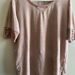 Casual Blush Pink Short Sleeve Top